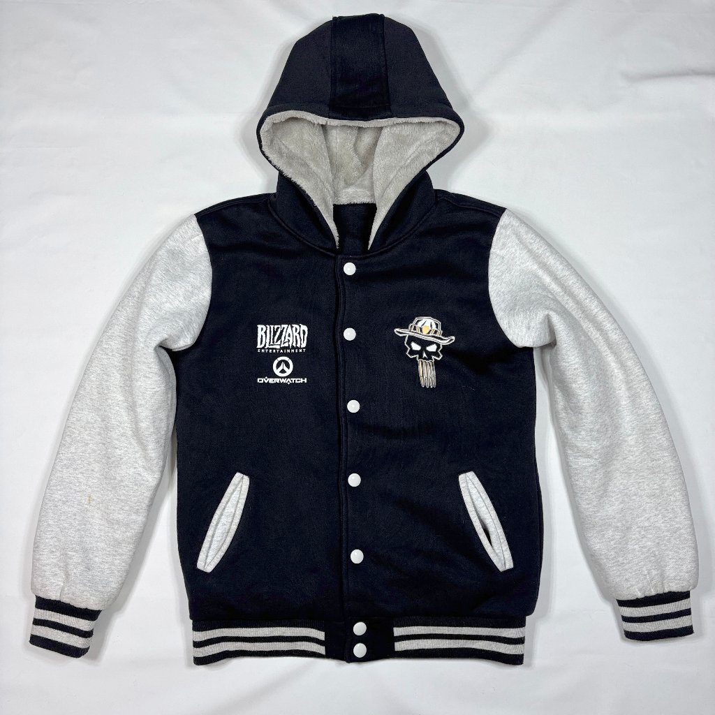 Blizzard Overwatch Mccree Sherpa-Lined Hooded Varsity Jacket Adult Med*